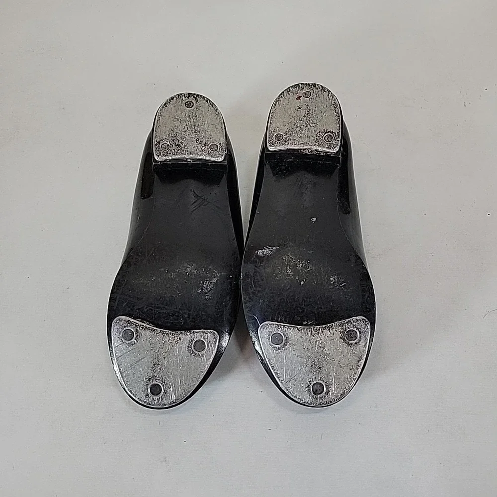 Spotlights Black Patent Tap Dance Shoes‎ Girls Size 9 Youth Mary Jane Slip On
